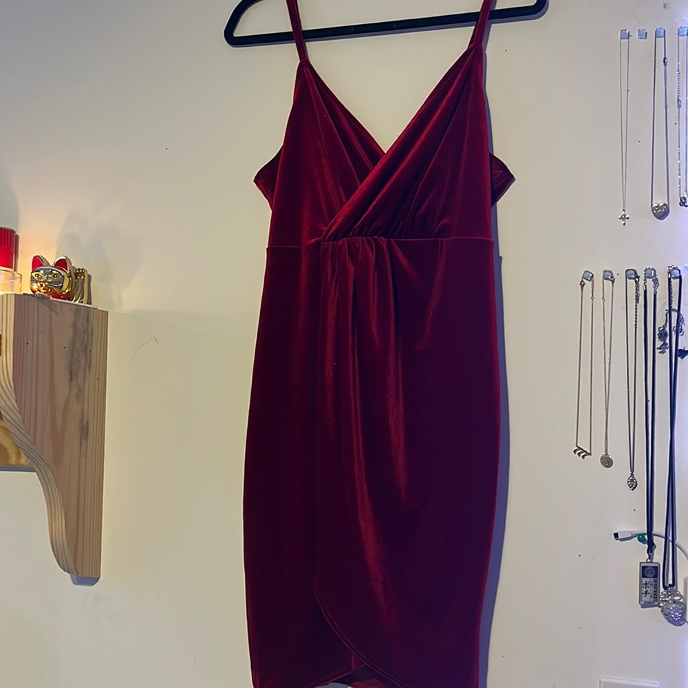 Red velvet dress
